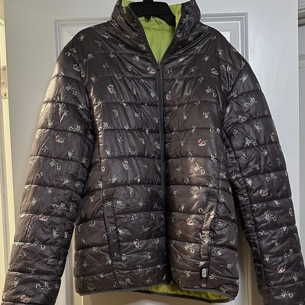 Disney Grogu Mandolorian Puffer Jacket Reversible